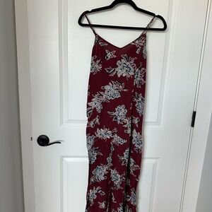 Red Floral Maxi Dress Abercrombie & Fitch Size Small